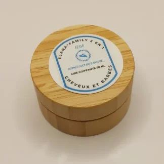 cire coiffante emballage aspect bois