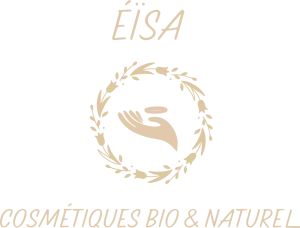 logo eisa cosmetique dore sur fond blanc